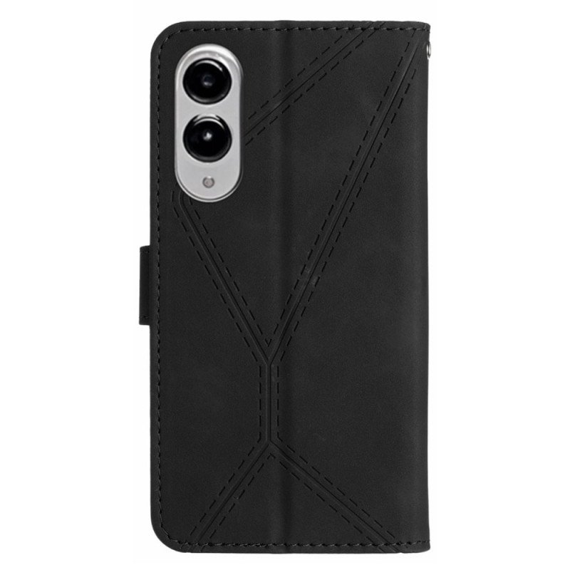 Läderfodral Samsung Galaxy S25 5g Edge Telefonfodral Ränder Och Ränder