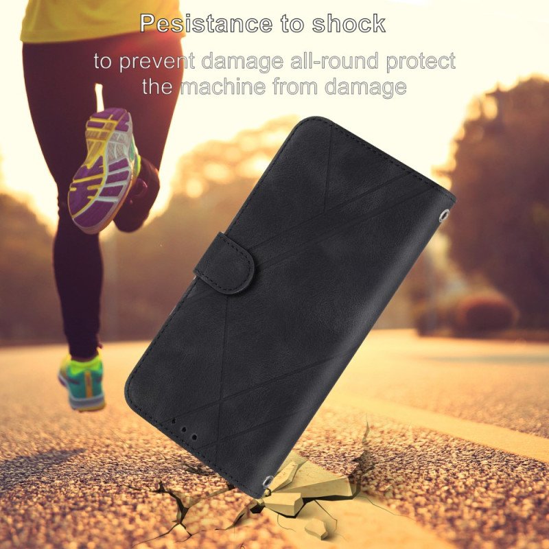 Läderfodral Samsung Galaxy S25 5g Edge Telefonfodral Tryckt Linjerem