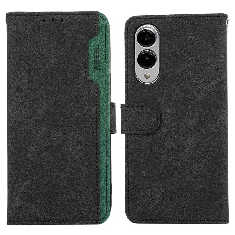 Läderfodral Samsung Galaxy S25 5g Edge Telefonfodral Tvåfärgad Abeel