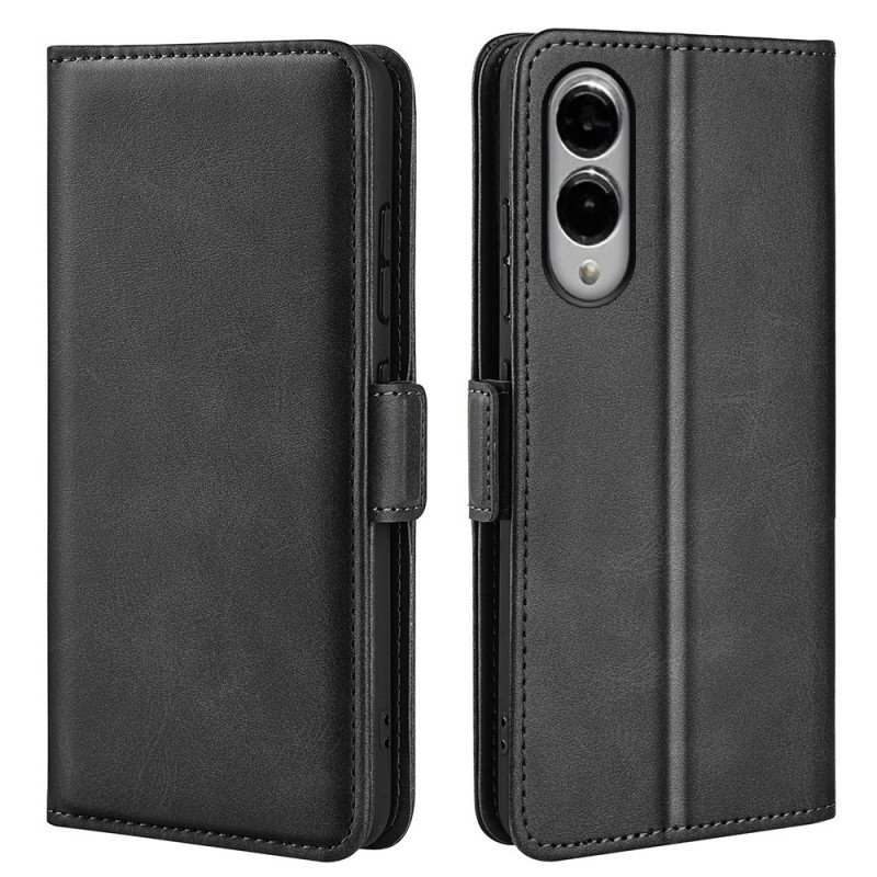 Läderskal Fodral Samsung Galaxy S25 5g Edge Dubbelt Magnetspänne