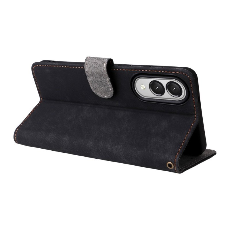 Läderskal Fodral Samsung Galaxy S25 5g Edge Rfid-funktion Med Rem