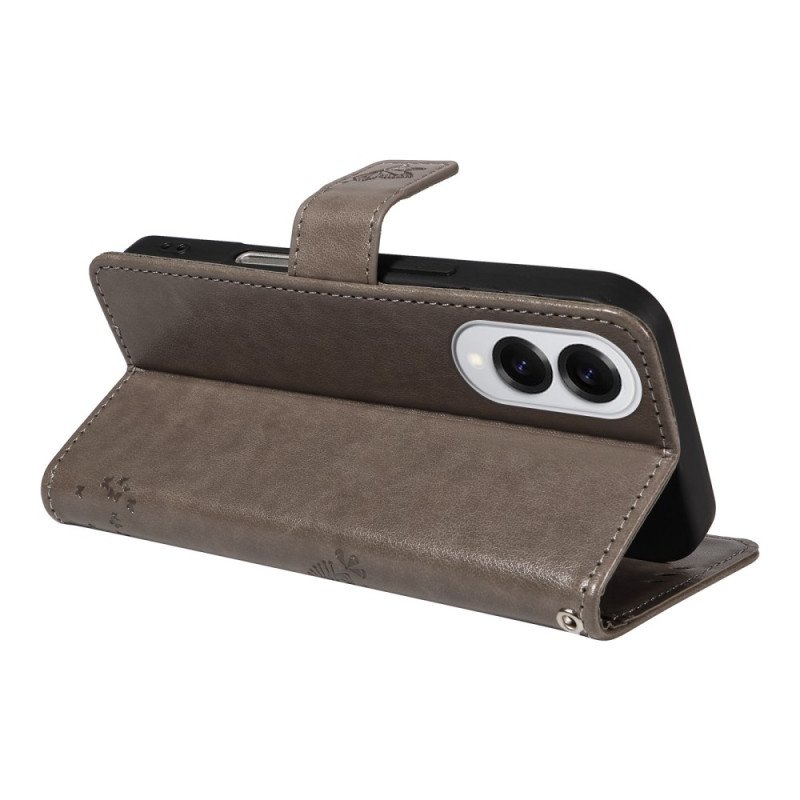 Läderskal Fodral Samsung Galaxy S25 5g Edge Träd Och Katt