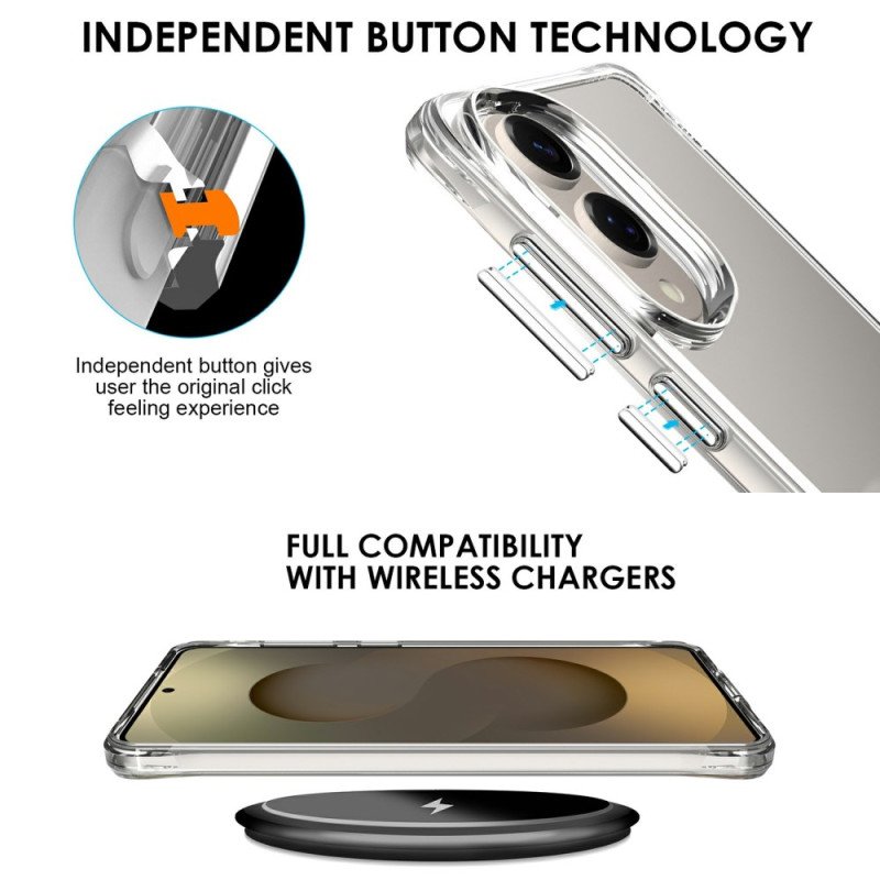 Skal För Samsung Galaxy S25 5g Edge Förstärkt Genomskinlig