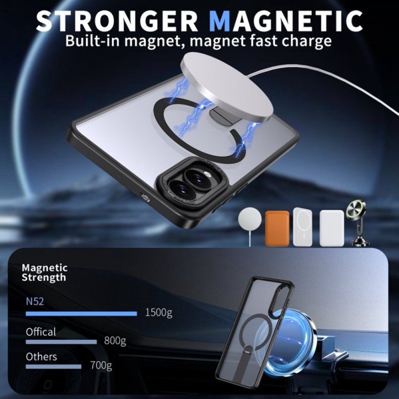 Skal För Samsung Galaxy S25 5g Edge Kompatibel Med Magsafe Med Integrerat Stativ