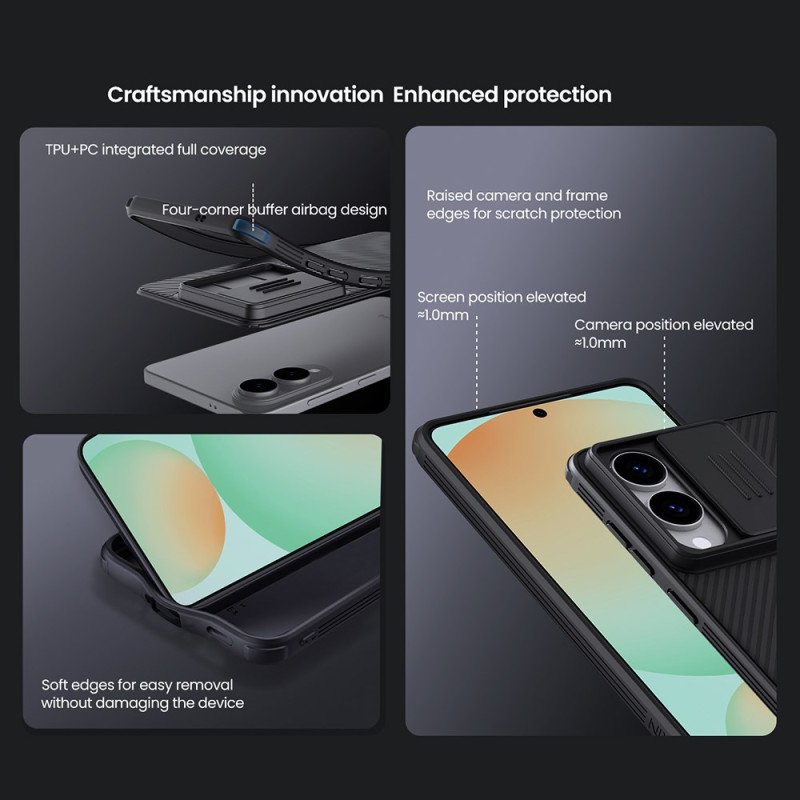 Skal Samsung Galaxy S25 5g Edge Camshield Pro Med Glidande Kameraskydd Nillkin