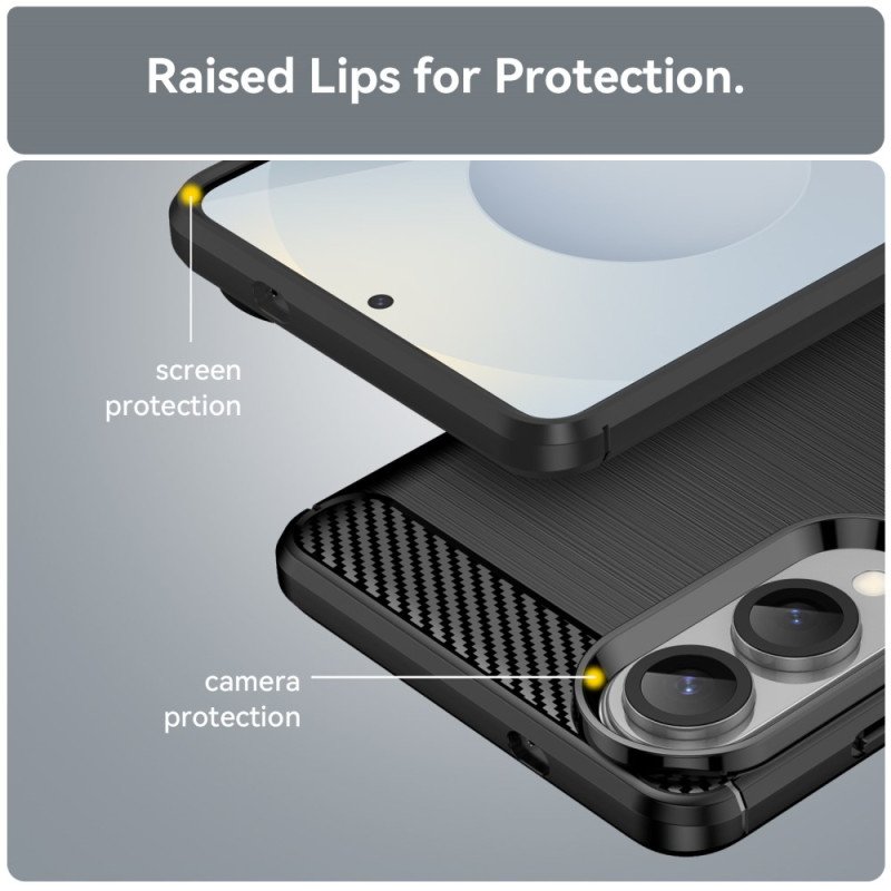 Skal Samsung Galaxy S25 5g Edge Telefonfodral Borstad Kolfiber