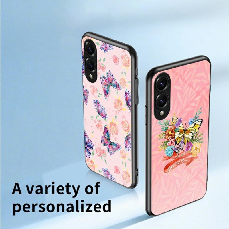 Skal Samsung Galaxy S25 5g Edge Telefonfodral Fjärilsfodral I Härdat Glas