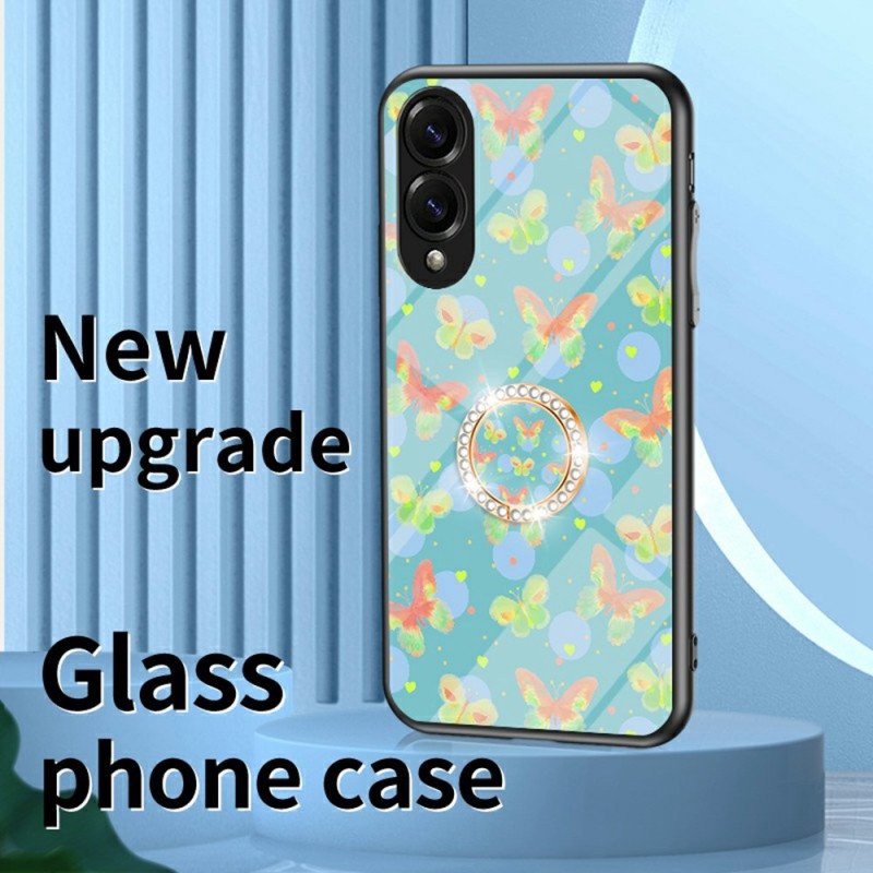 Skal Samsung Galaxy S25 5g Edge Telefonfodral Fjärilsfodral I Härdat Glas