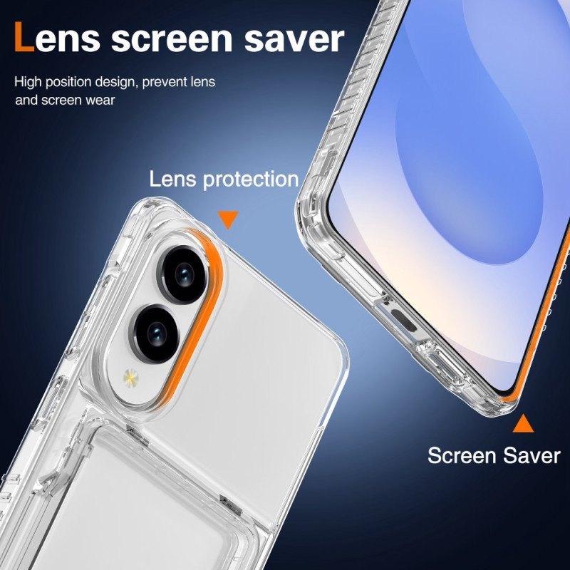 Skal Samsung Galaxy S25 5g Edge Telefonfodral Genomskinlig Och Korthållare