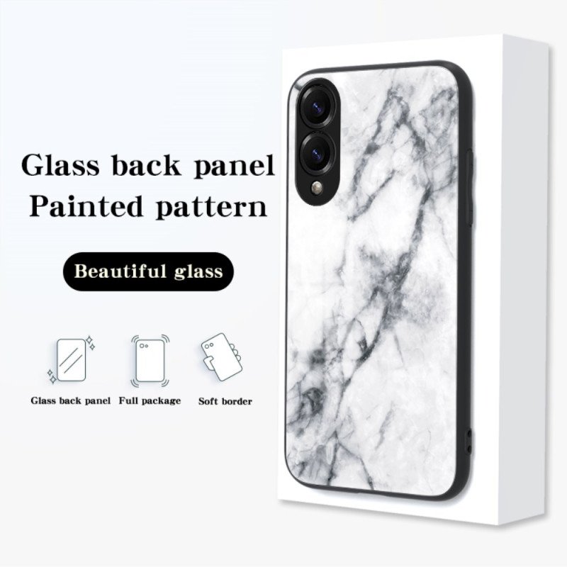 Skal Samsung Galaxy S25 5g Edge Telefonfodral Härdat Marmorglas