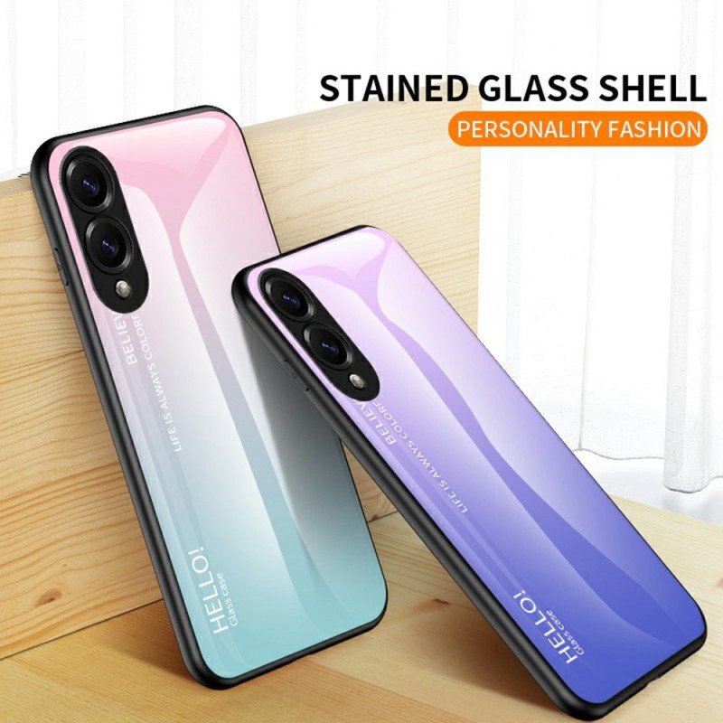 Skal Samsung Galaxy S25 5g Edge Telefonfodral Hello I Härdat Glas