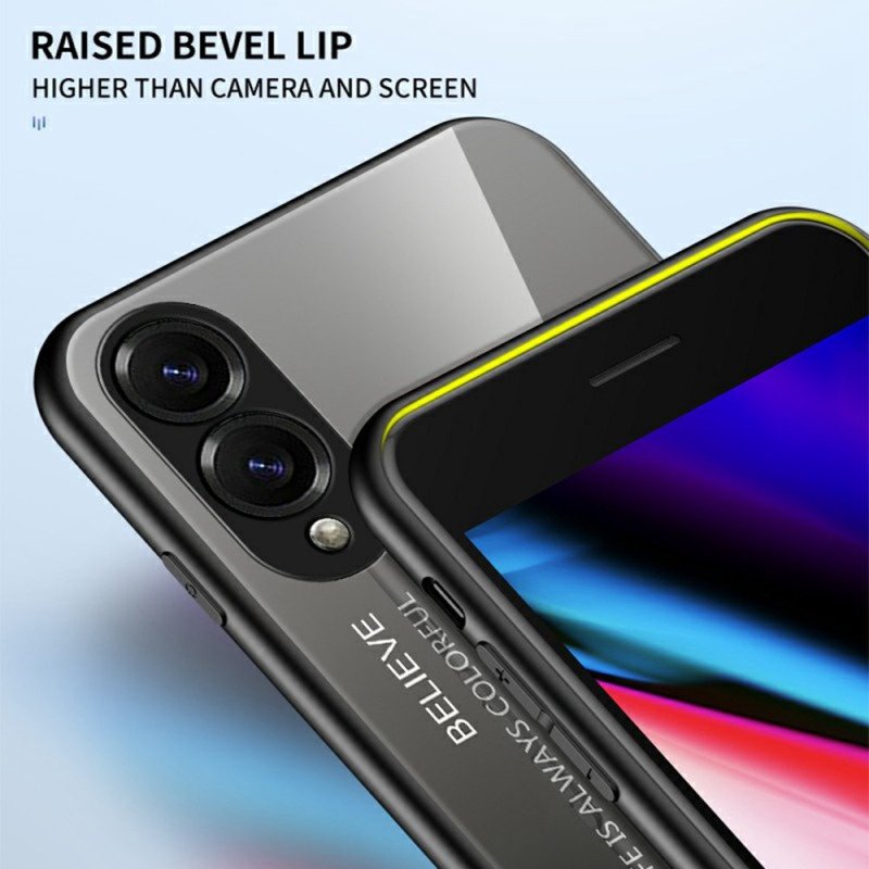 Skal Samsung Galaxy S25 5g Edge Telefonfodral Hello I Härdat Glas