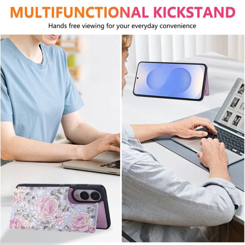 Skal Samsung Galaxy S25 5g Edge Telefonfodral Korthållare Med Blommönster