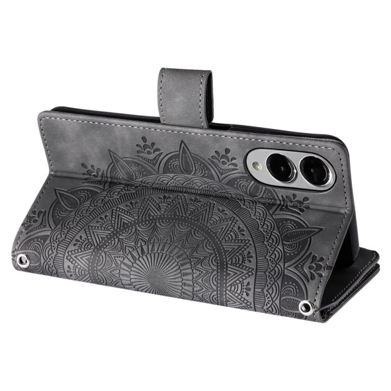 Skyddsfodral Samsung Galaxy S25 5g Edge Plånbok Med Mandala-effekt Och Mocka