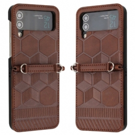 Folio-fodral Skal Samsung Galaxy Z Flip 4 Läderfodral Fotbollsdesign