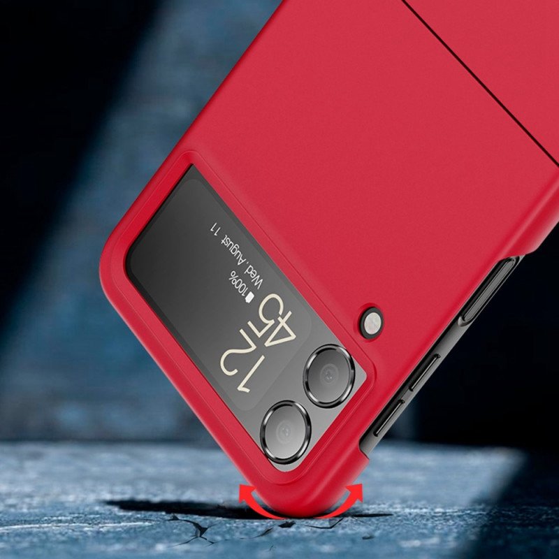 Folio-fodral Skal Samsung Galaxy Z Flip 4 Läderfodral Klassisk Slim Silikon