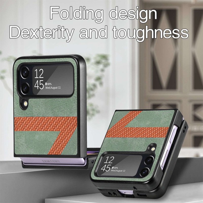 Folio-fodral Skal Samsung Galaxy Z Flip 4 Läderfodral Stil Läder Z Design