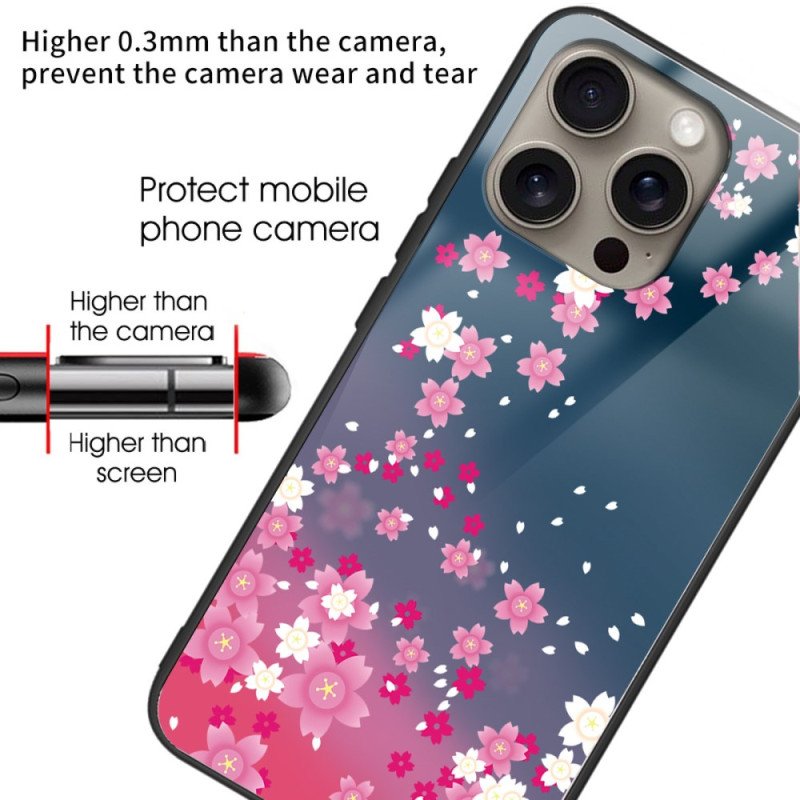 Skal iPhone 16 Pro Max Regn Av Hjärtan Härdat Glas