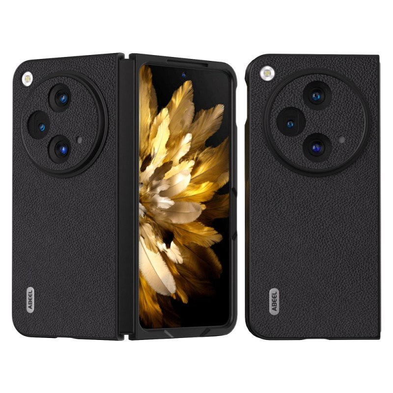 Skal För Oppo Find N3 Abeel Äkta Lychee Läder