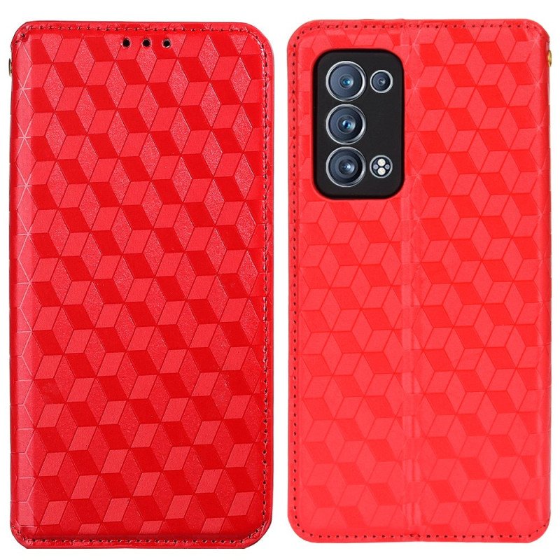 Folio-fodral Oppo Reno 6 Pro 5G Läderfodral 3d-kuber