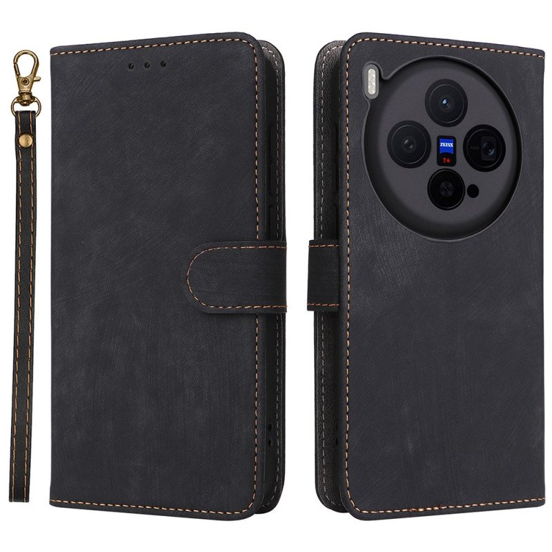 Fodral Vivo X300 Mockaeffekt Med Strap-on