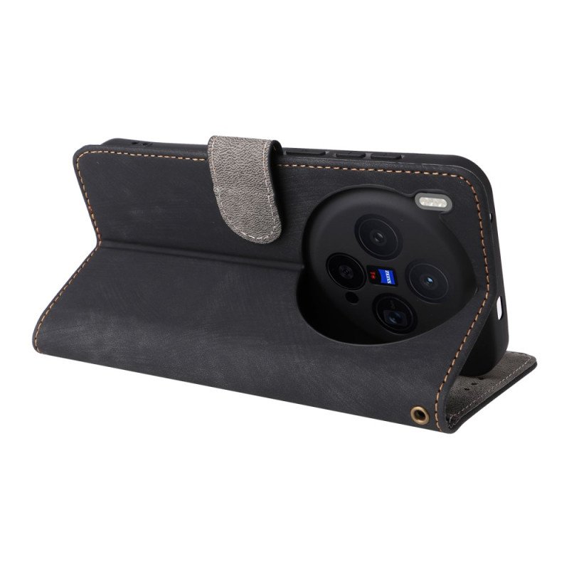 Fodral Vivo X300 Mockaeffekt Med Strap-on