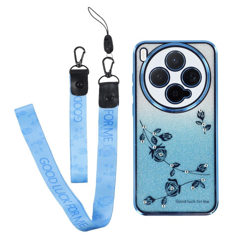 Skal Vivo X300 Telefonfodral Blomma Och Strass Med Strass