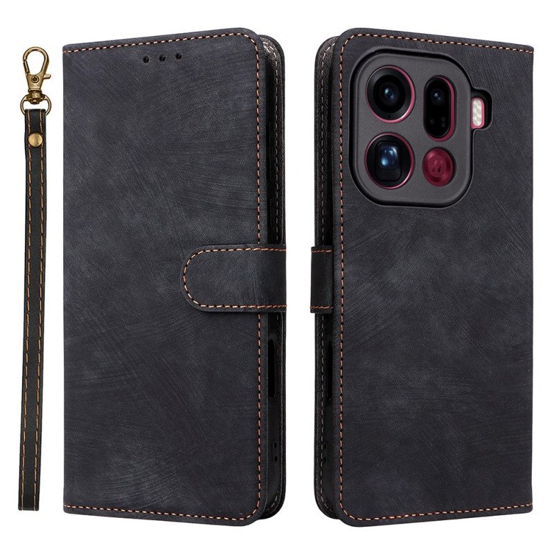 Fodral Oppo Find X9 Pro 5g Mockaeffekt Med Remmar