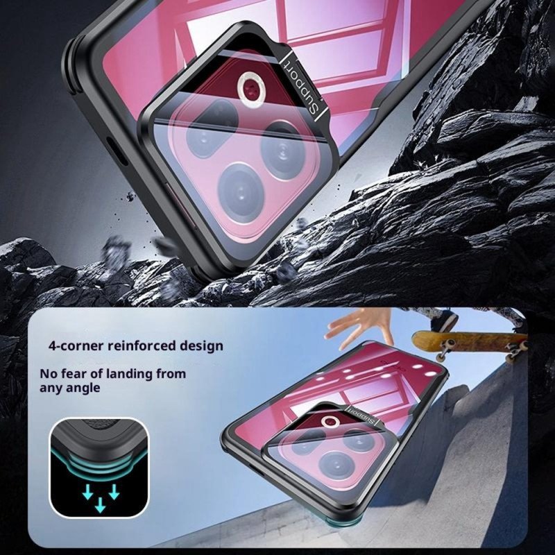 Skal Oppo Find X9 Pro 5g Genomskinligt Med Stativ Och Kameraskydd