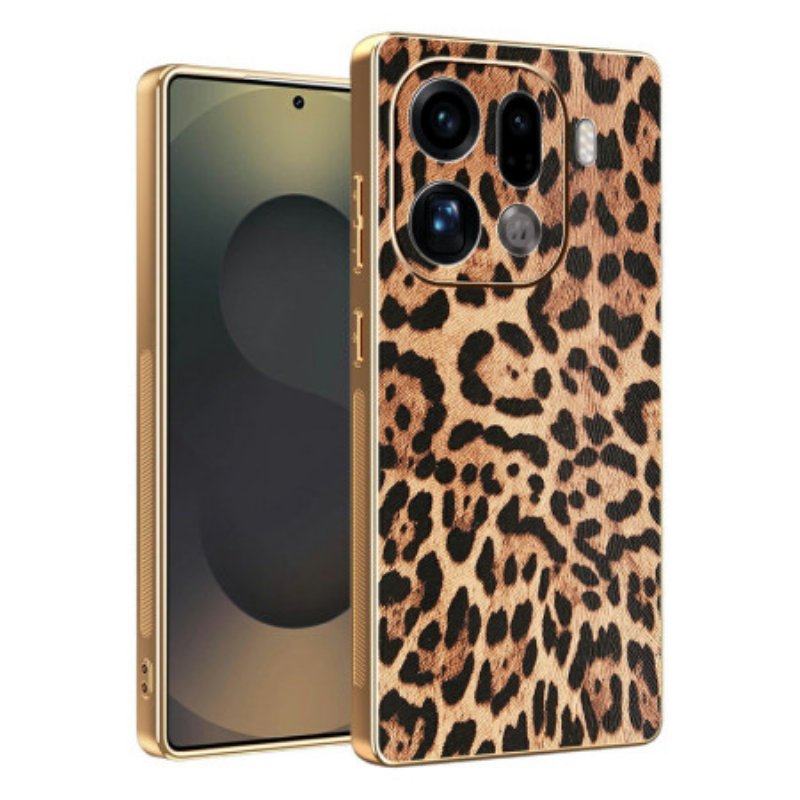 Skal Oppo Find X9 Pro 5g Leopardmönster Med Guldfinish