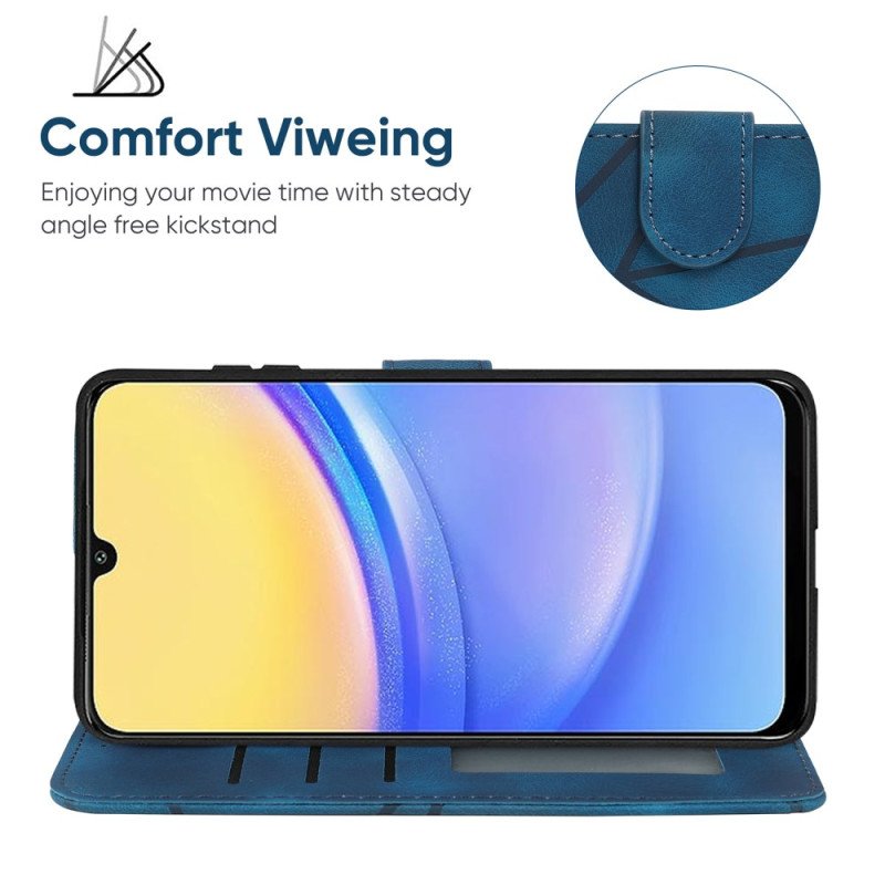 Fodral För Samsung Galaxy A16 5g Linjer Med Mockaeffekt