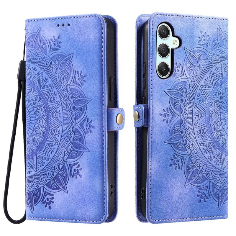 Fodral Samsung Galaxy A16 5g Mandala Med Mockaeffekt Med Rem