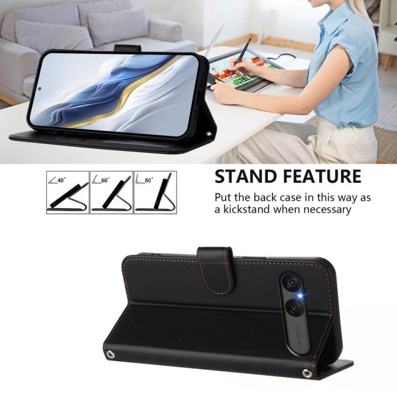 Fodral Sony Xperia 10 Vii Enkelt Konstläder