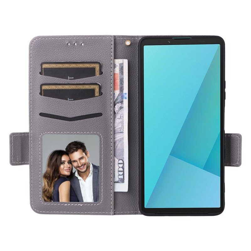 Fodral Sony Xperia 10 Vii Konstläder Med Rem