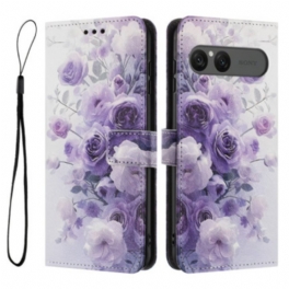 Fodral Sony Xperia 10 Vii Lila Rosor