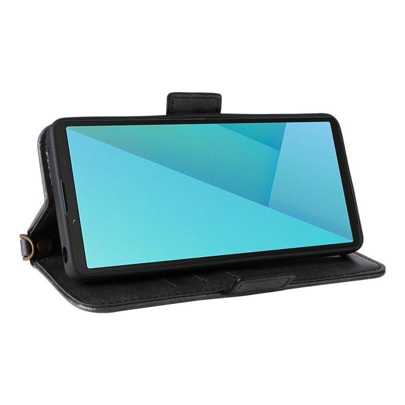 Fodral Sony Xperia 10 Vii Plånbok Med Axelrem