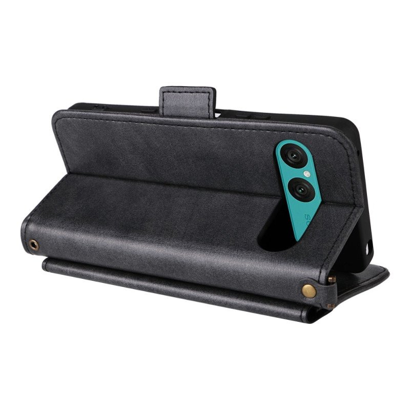 Fodral Sony Xperia 10 Vii Plånbok Med Axelrem