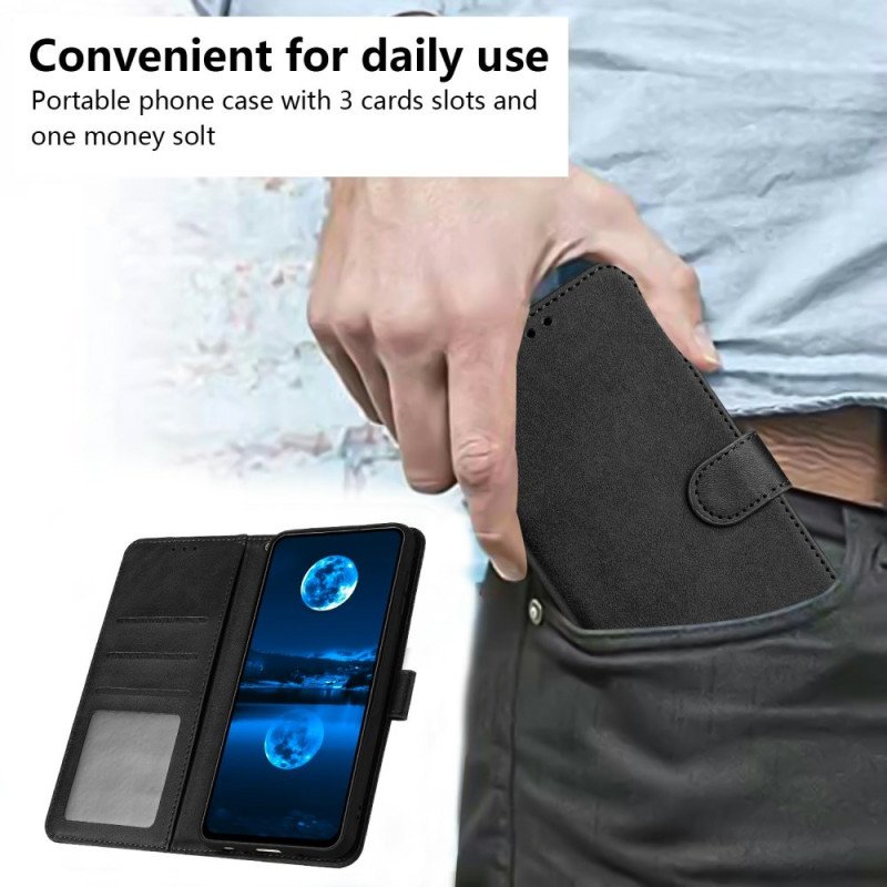 Läderfodral Sony Xperia 10 Vii Telefonfodral Lädereffekt Med Rem