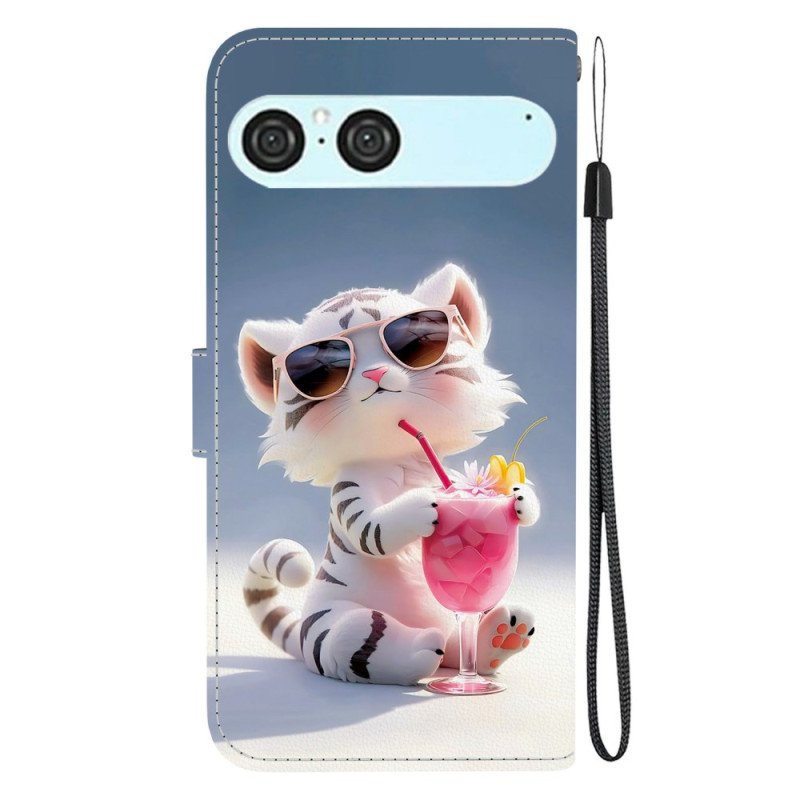 Läderfodral Sony Xperia 10 Vii Telefonfodral Tecknad Tiger