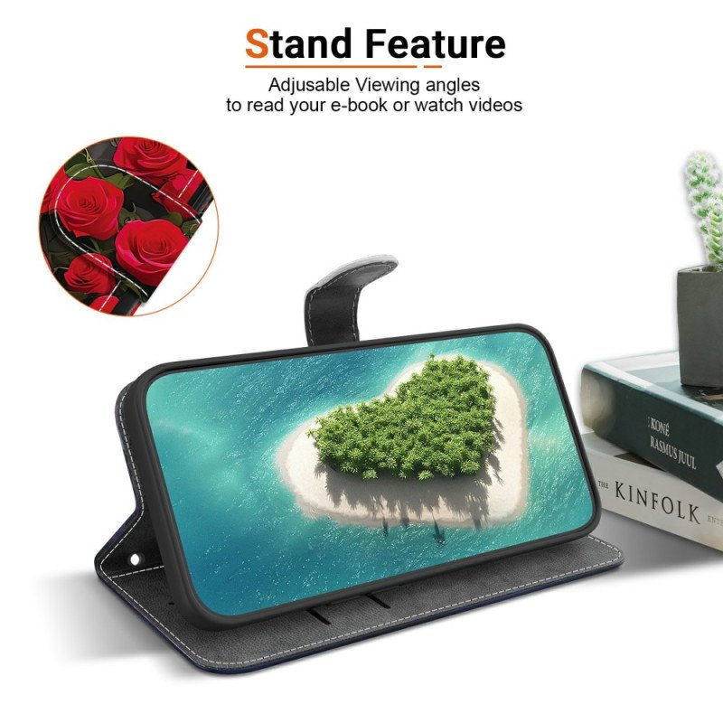 Läderskal Fodral Sony Xperia 10 Vii Fjäril Och Pärlor