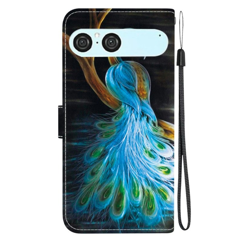 Läderskal Fodral Sony Xperia 10 Vii Påfågel