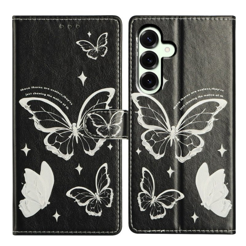 Fodral För Samsung Galaxy A17 4g / 5g Svartvita Fjärilar