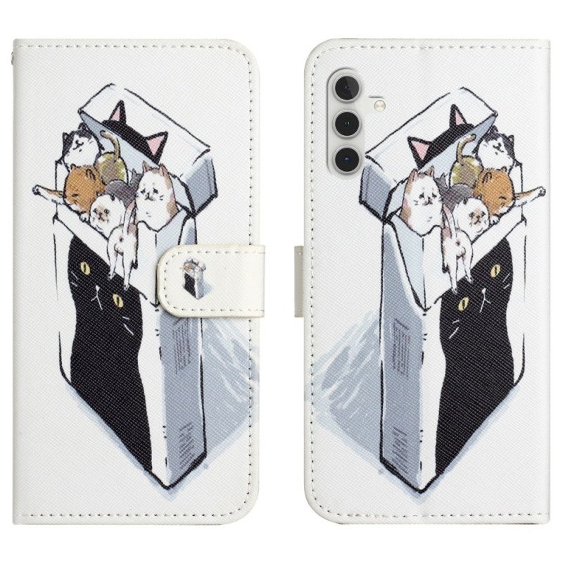 Fodral Samsung Galaxy A17 4g / 5g Låda Med Katter