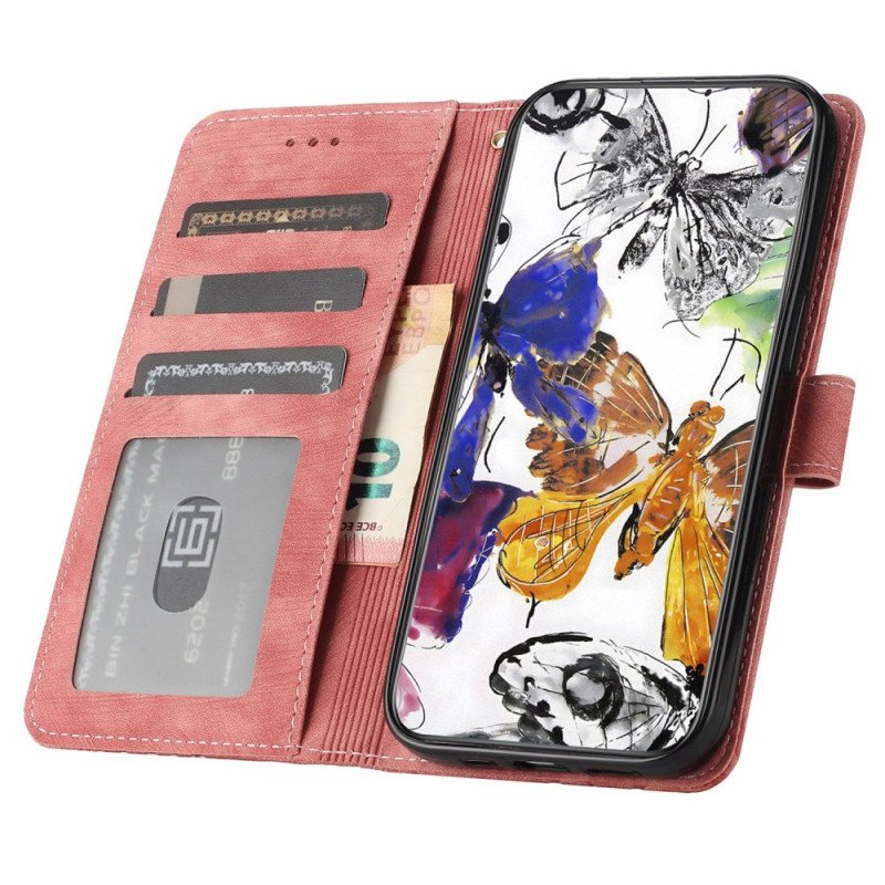 Fodral Samsung Galaxy A17 4g / 5g Mockaeffekt Med Fjärilar