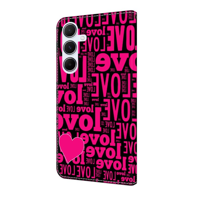 Läderfodral Samsung Galaxy A17 4g / 5g Telefonfodral Kärlek