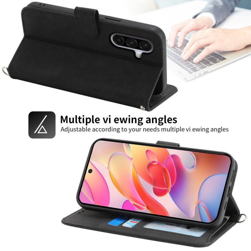 Läderfodral Samsung Galaxy A17 4g / 5g Telefonfodral Plånbok Med Spets Och Mockaeffekt