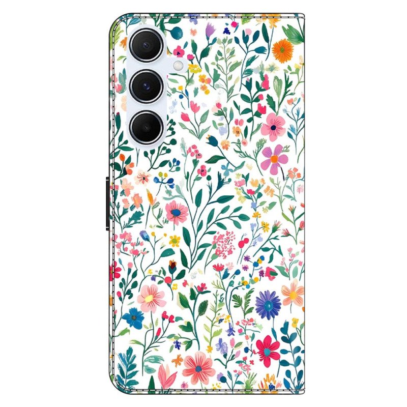 Läderskal Fodral Samsung Galaxy A17 4g / 5g Blomsterrabatt
