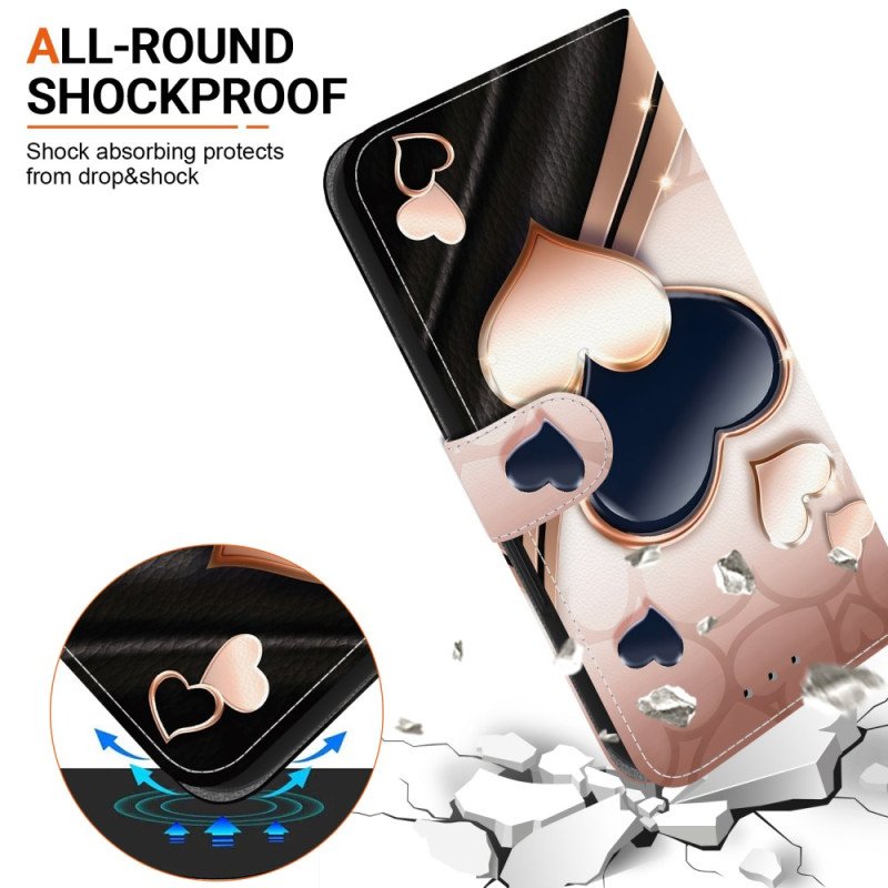 Läderskal Fodral Samsung Galaxy A17 4g / 5g Två Hjärtan