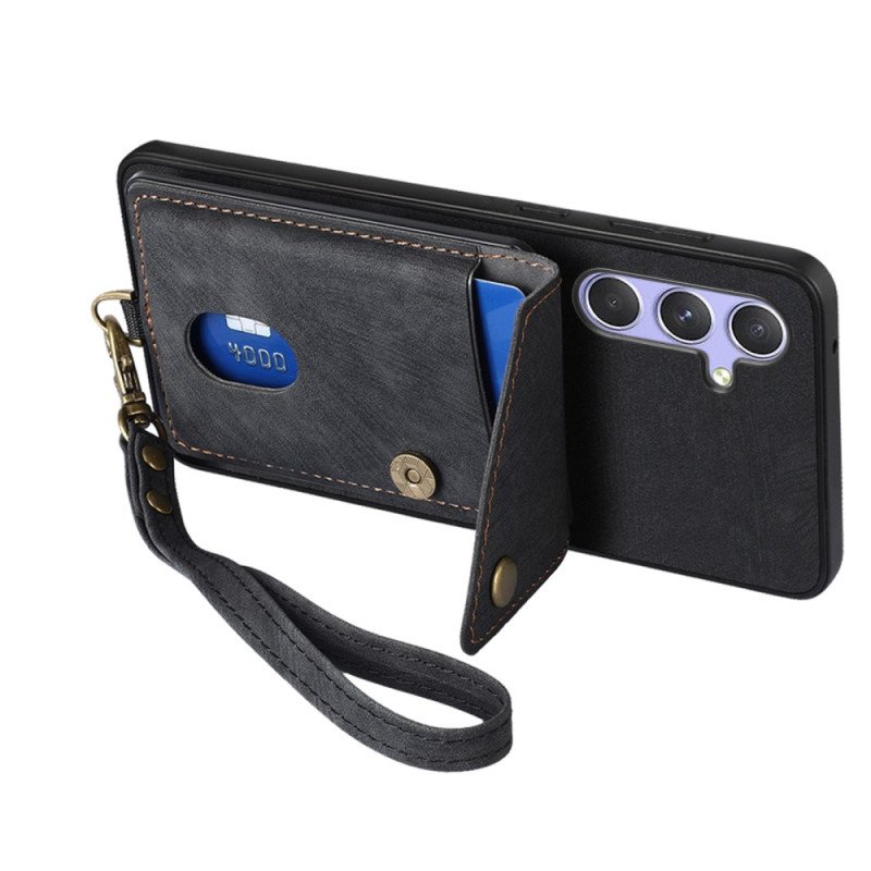 Skal Samsung Galaxy A17 4g / 5g Telefonfodral Mockaeffekt Med Korthållare Och Rem