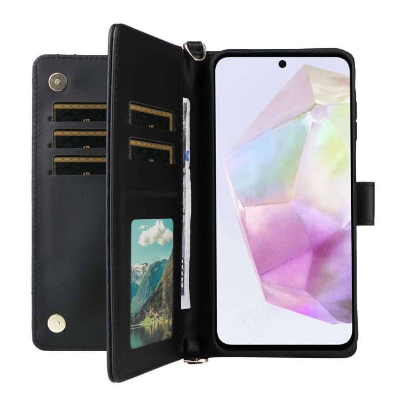 Skyddsfodral Samsung Galaxy A17 4g / 5g Quiltad Med Axelrem Och Handledsrem